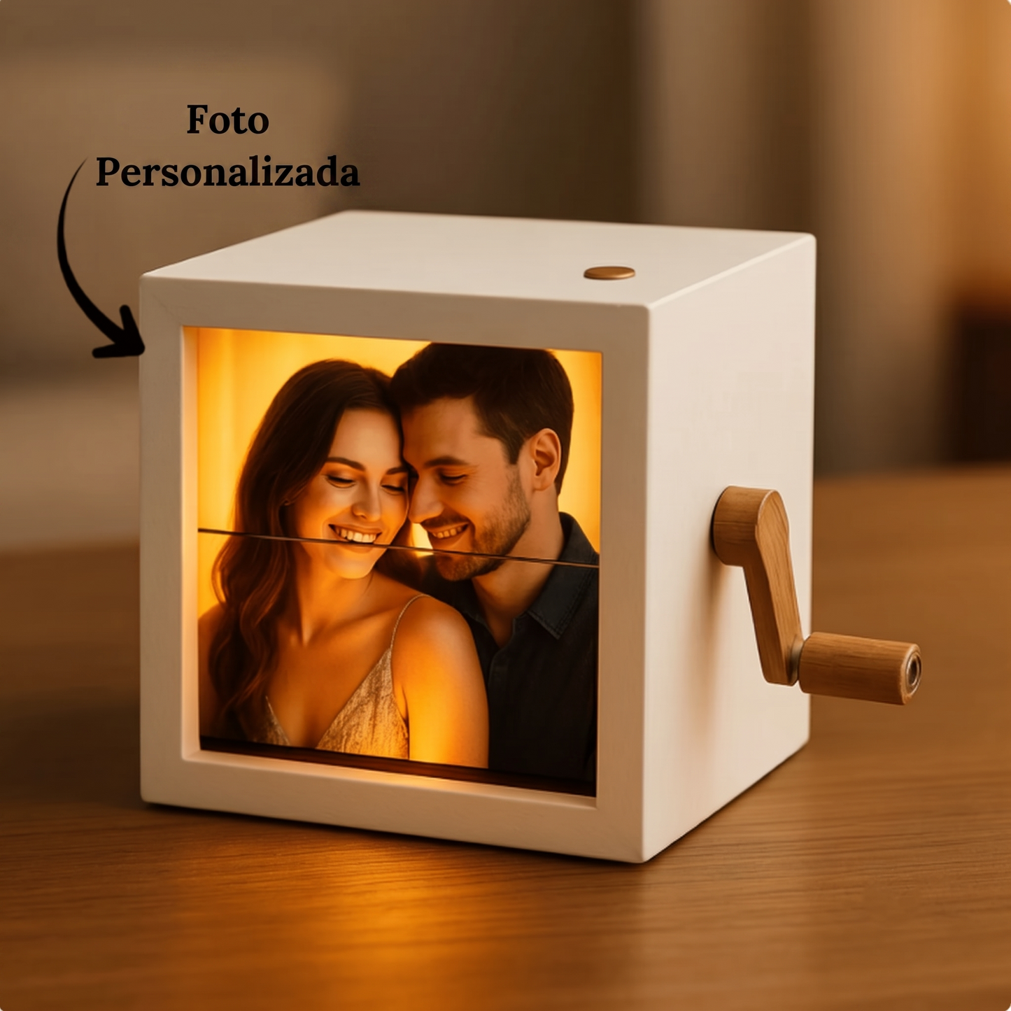 Caixa de Fotos Iluminada com LED – Exiba Suas Memórias com Luz Suave