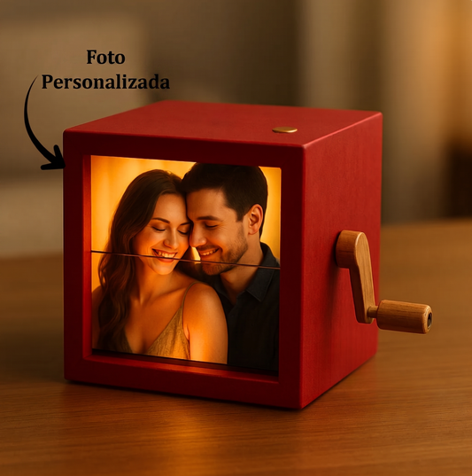 Caixa de Fotos Iluminada com LED – Exiba Suas Memórias com Luz Suave