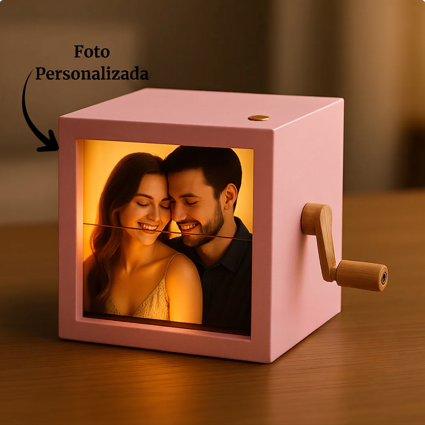 Caixa de Fotos Iluminada com LED – Exiba Suas Memórias com Luz Suave