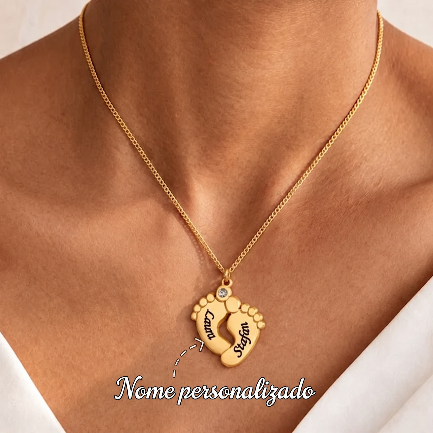 Colar Personalizado com Pezinhos de Bebê