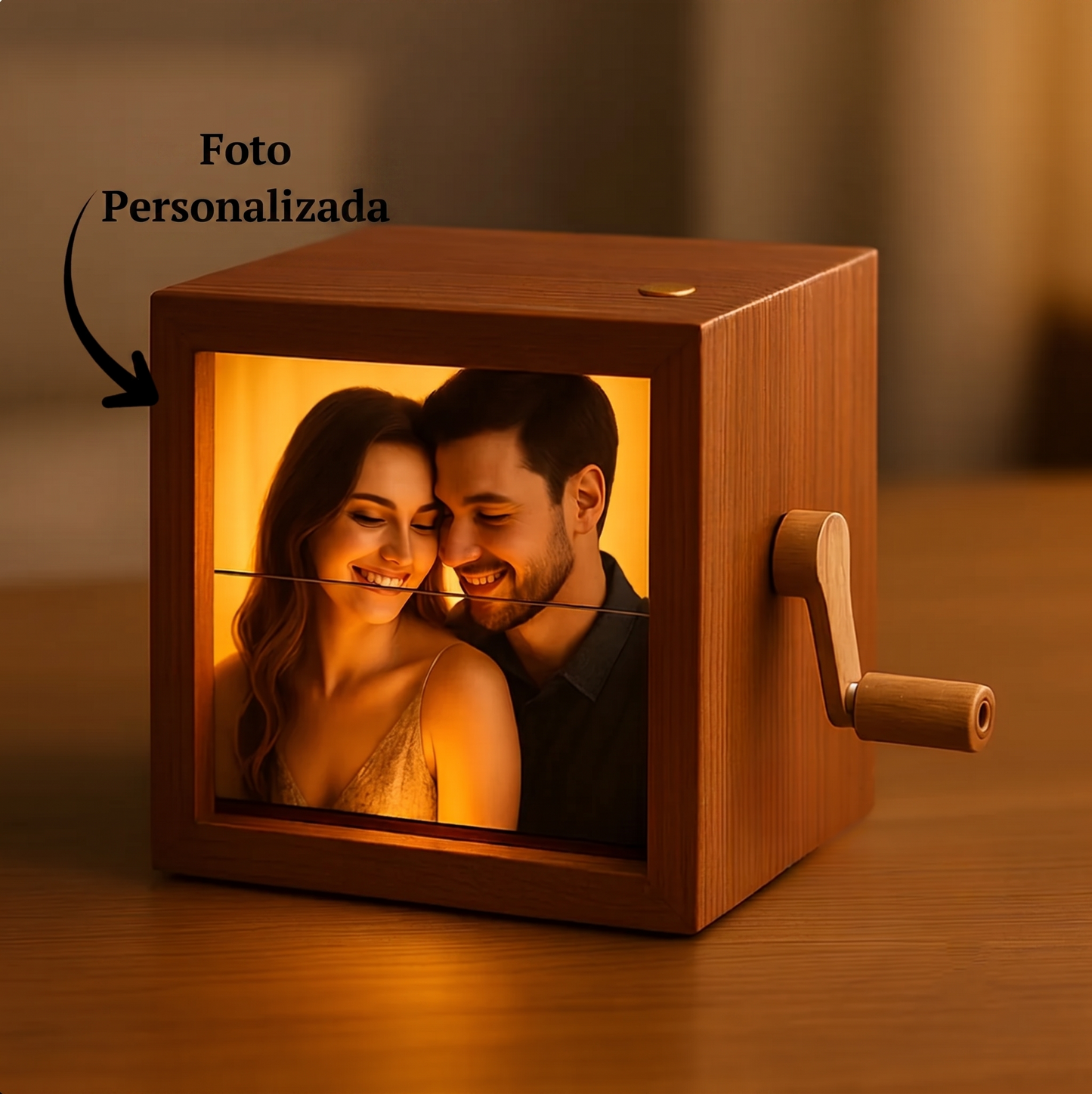 Caixa de Fotos Iluminada com LED – Exiba Suas Memórias com Luz Suave