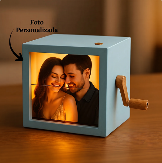 Caixa de Fotos Iluminada com LED – Exiba Suas Memórias com Luz Suave