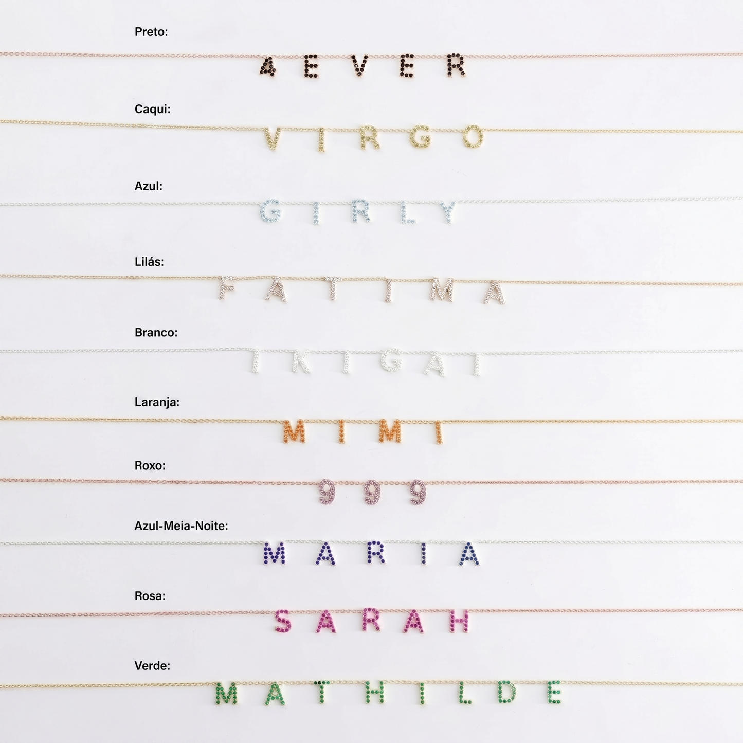 Colar de Nome com Diamantes: Brilho Cintilante e Personalizável